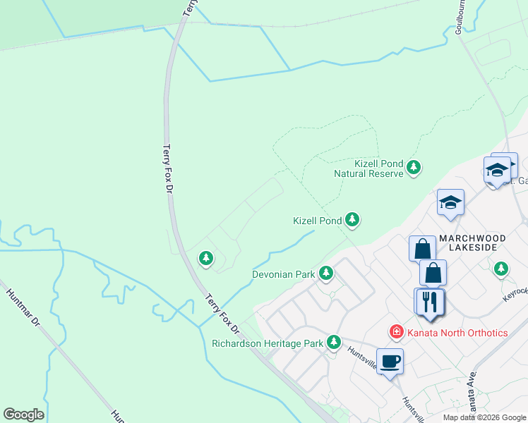 map of restaurants, bars, coffee shops, grocery stores, and more near 239 Ketchikan Crescent in Ottawa