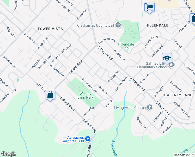 map of restaurants, bars, coffee shops, grocery stores, and more near 19407 Provisioner Lane in Oregon City