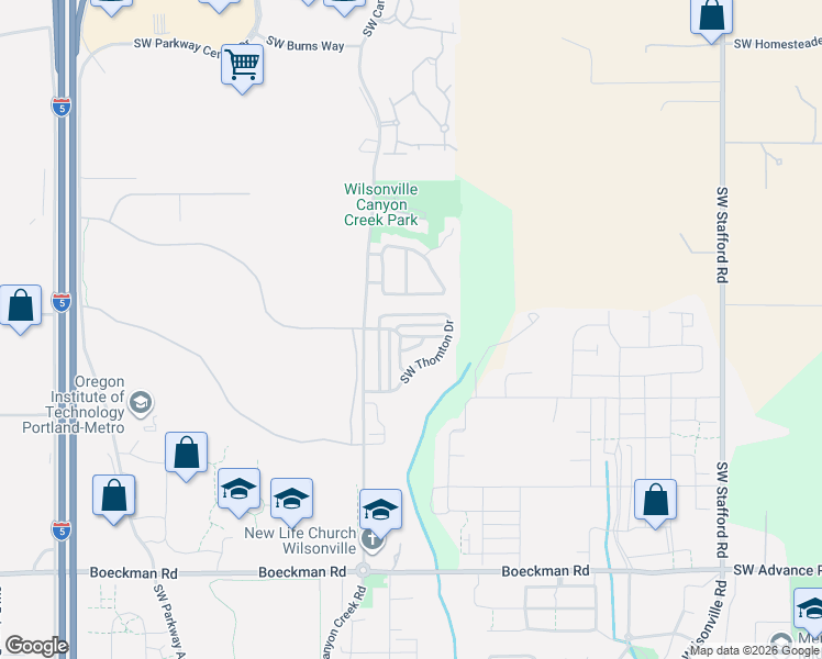 map of restaurants, bars, coffee shops, grocery stores, and more near 7723 Southwest Emery Circle in Wilsonville