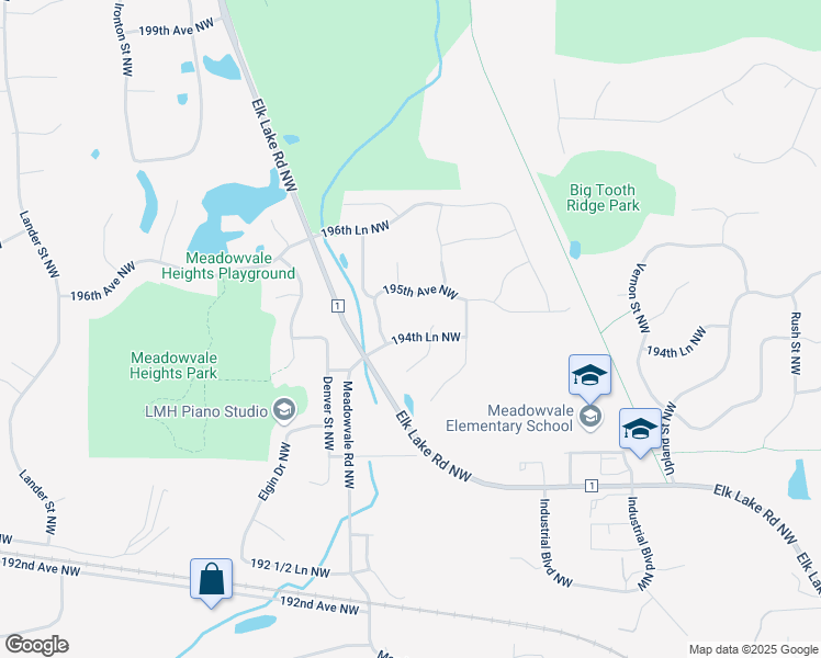 map of restaurants, bars, coffee shops, grocery stores, and more near 12911 194th Lane Northwest in Elk River
