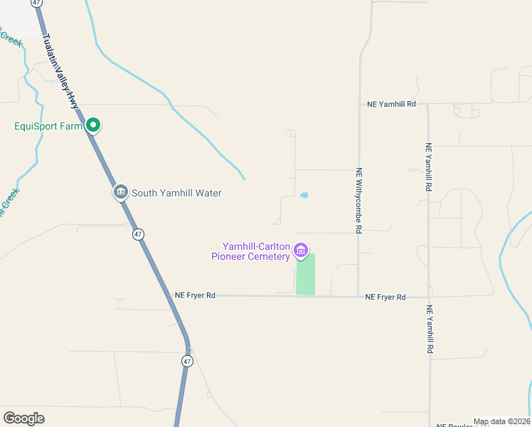 map of restaurants, bars, coffee shops, grocery stores, and more near 6550 Northeast Memory Lane in Yamhill