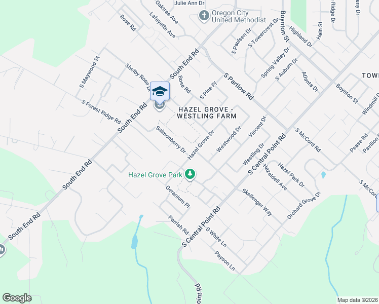 map of restaurants, bars, coffee shops, grocery stores, and more near 11721 Salmonberry Drive in Oregon City