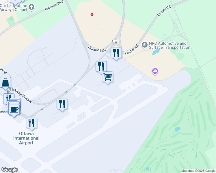 map of restaurants, bars, coffee shops, grocery stores, and more near 140 Thad Johnson Private in Ottawa