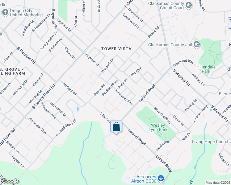map of restaurants, bars, coffee shops, grocery stores, and more near 19296 Reddaway Avenue in Oregon City