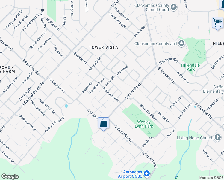 map of restaurants, bars, coffee shops, grocery stores, and more near 12622 Joseph Way in Oregon City