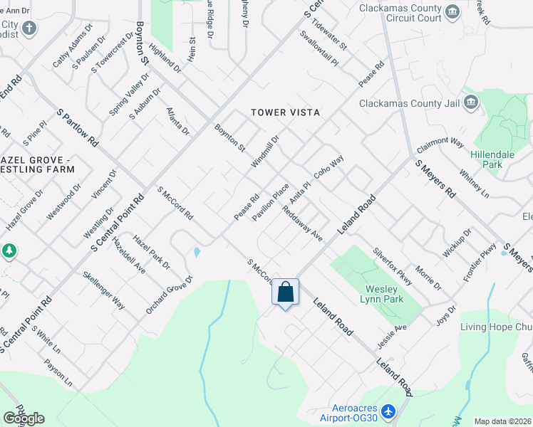 map of restaurants, bars, coffee shops, grocery stores, and more near 12680 Pavilion Place in Oregon City