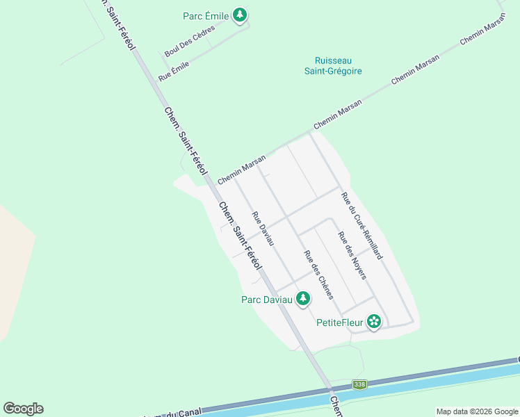 map of restaurants, bars, coffee shops, grocery stores, and more near 536 Rue Daviau in Les Cèdres
