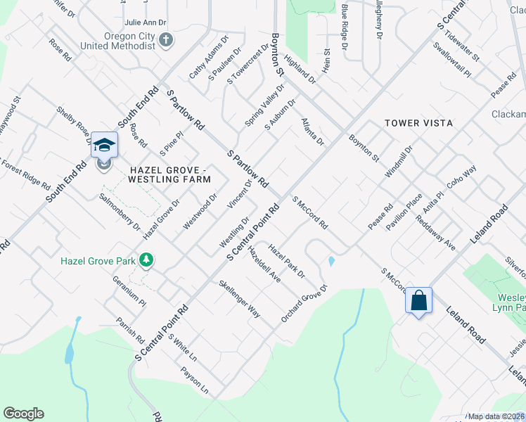 map of restaurants, bars, coffee shops, grocery stores, and more near 12025 McCord Heights Court in Oregon City