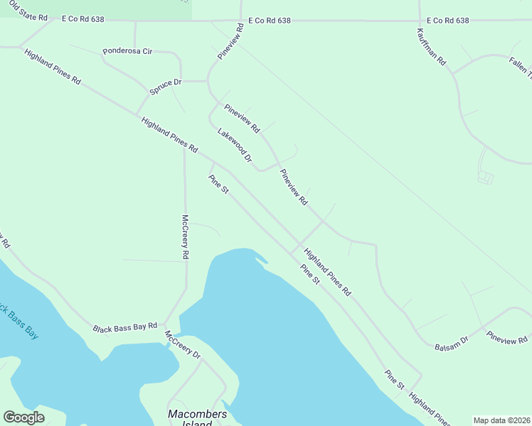 map of restaurants, bars, coffee shops, grocery stores, and more near 16090-16246 Highland Pines Road in Presque Isle