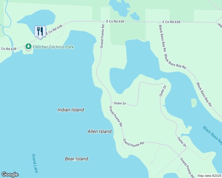 map of restaurants, bars, coffee shops, grocery stores, and more near 6321 Outer Drive in Presque Isle