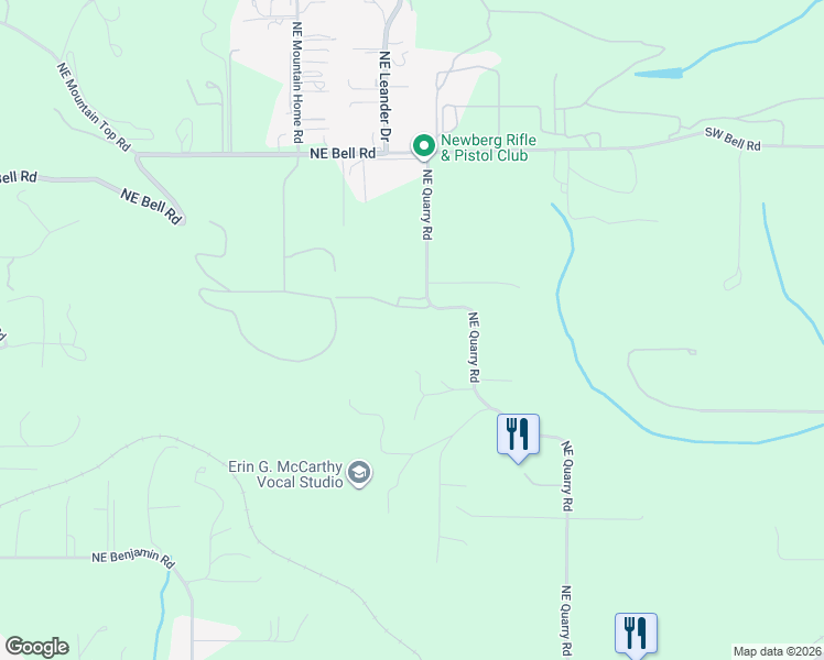 map of restaurants, bars, coffee shops, grocery stores, and more near 15465 Northeast Quarry Road in Newberg