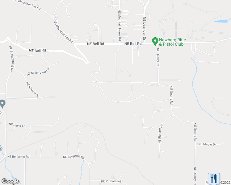 map of restaurants, bars, coffee shops, grocery stores, and more near 15495 Northeast Quarry Road in Newberg