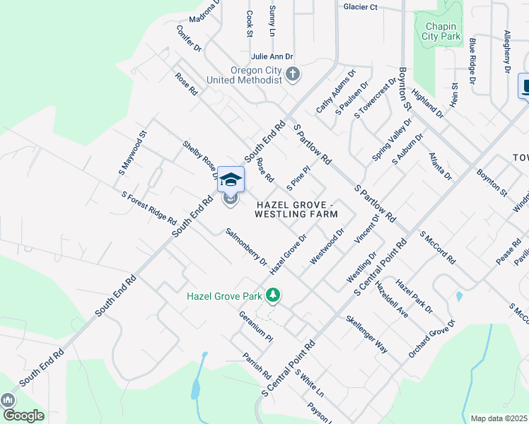 map of restaurants, bars, coffee shops, grocery stores, and more near 11660 Filbert Drive in Oregon City