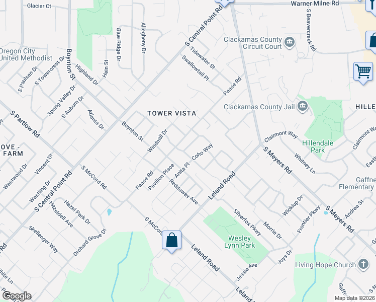 map of restaurants, bars, coffee shops, grocery stores, and more near 12566 Sockeye Terrace in Oregon City