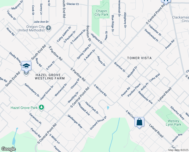 map of restaurants, bars, coffee shops, grocery stores, and more near 11975 South Kathaway Court in Oregon City