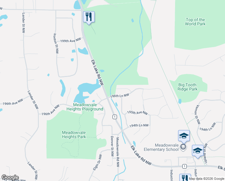 map of restaurants, bars, coffee shops, grocery stores, and more near 12981 196th Court Northwest in Elk River