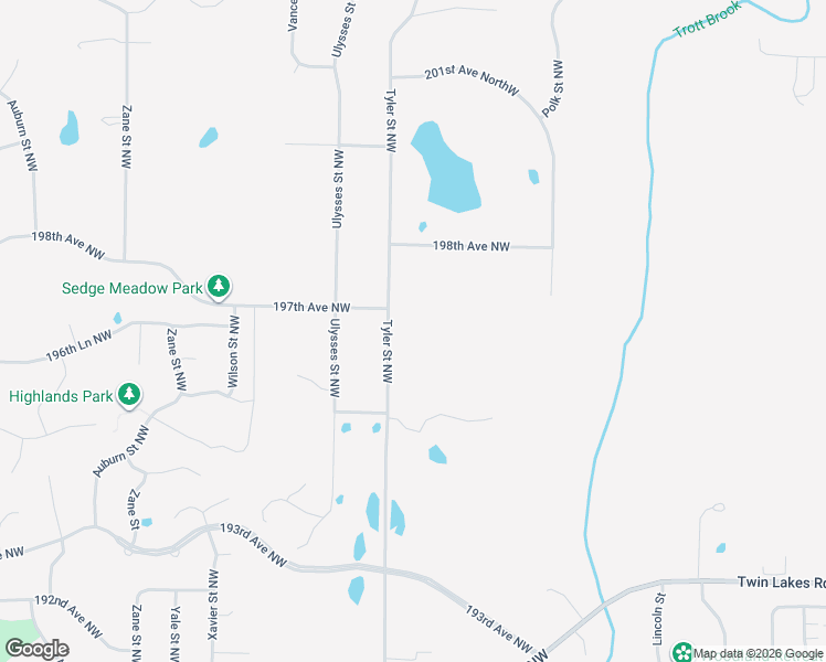 map of restaurants, bars, coffee shops, grocery stores, and more near 19715 Tyler Street Northwest in Elk River