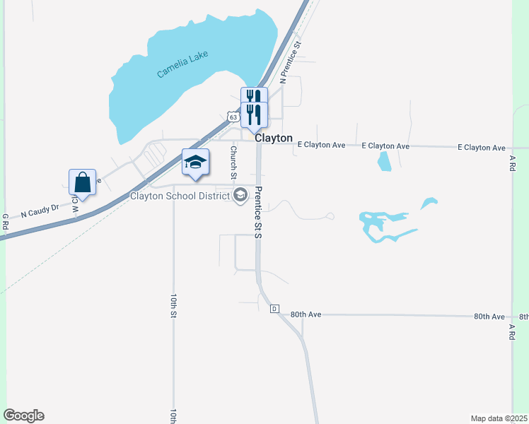 map of restaurants, bars, coffee shops, grocery stores, and more near 112 Woodland Trail in Clayton