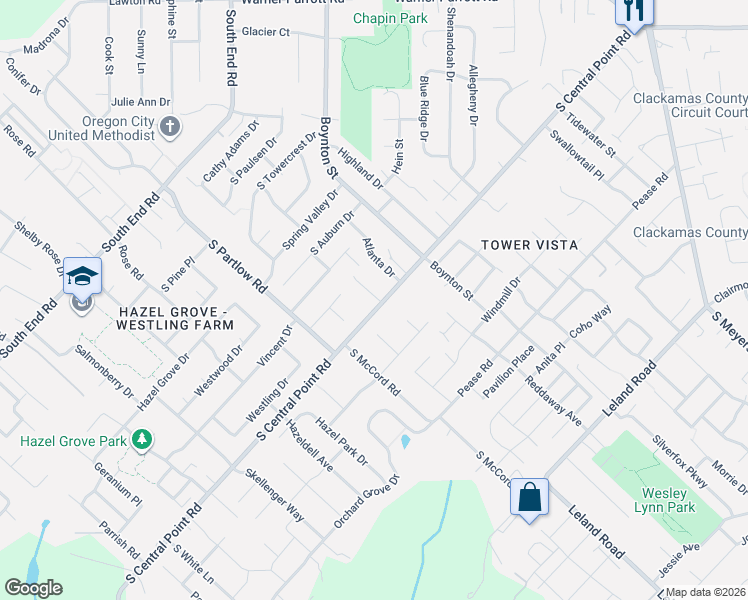 map of restaurants, bars, coffee shops, grocery stores, and more near 19338 Inishbride Court in Oregon City