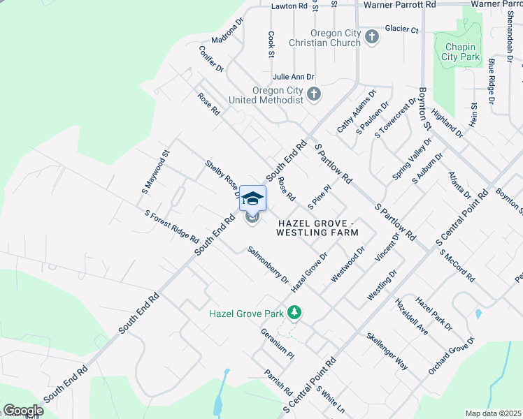 map of restaurants, bars, coffee shops, grocery stores, and more near 19180 Elder Tree Court in Oregon City