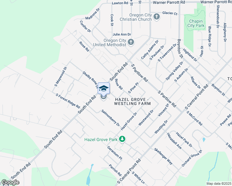 map of restaurants, bars, coffee shops, grocery stores, and more near 19180 Elder Tree Court in Oregon City