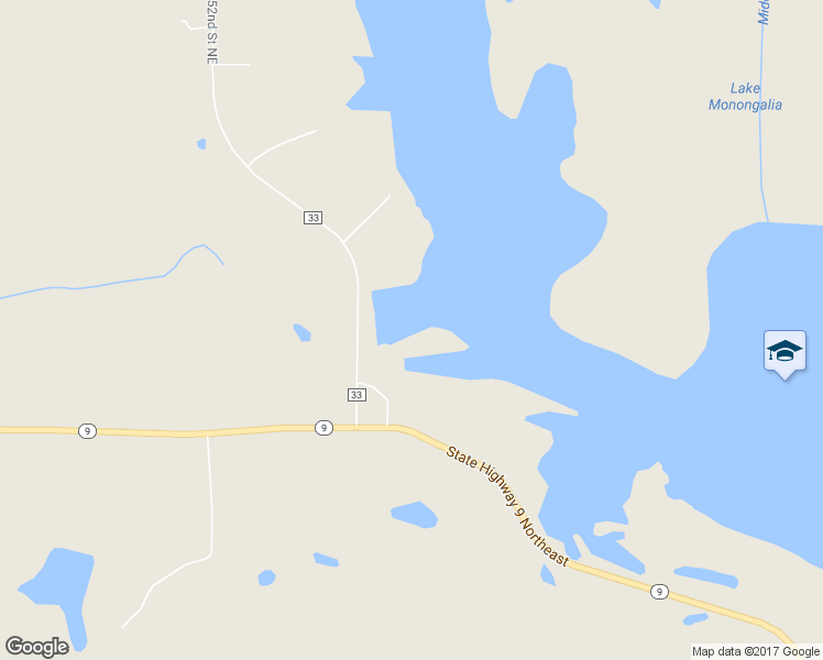 map of restaurants, bars, coffee shops, grocery stores, and more near 21201 52nd Street Northeast in New London
