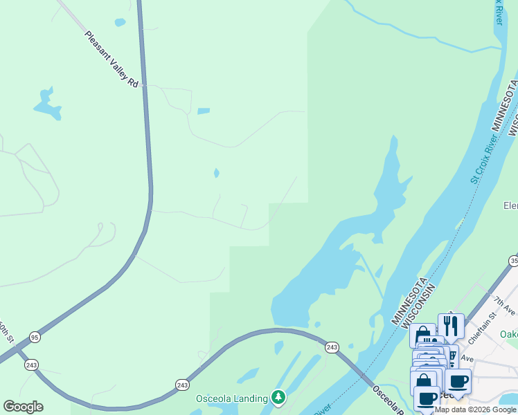 map of restaurants, bars, coffee shops, grocery stores, and more near 19016 263rd Street in Shafer