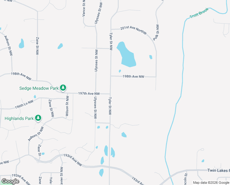 map of restaurants, bars, coffee shops, grocery stores, and more near 19715 Tyler Street Northwest in Elk River