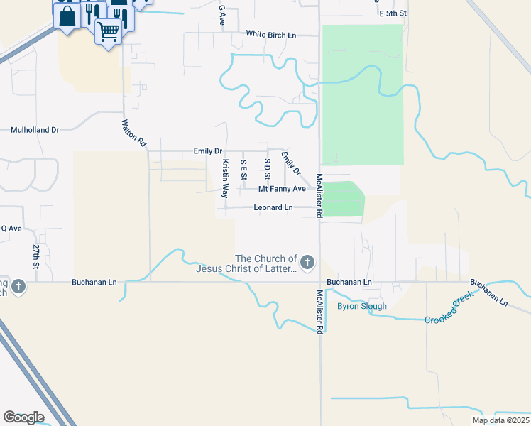 map of restaurants, bars, coffee shops, grocery stores, and more near 10207 Leonard Lane in Island City