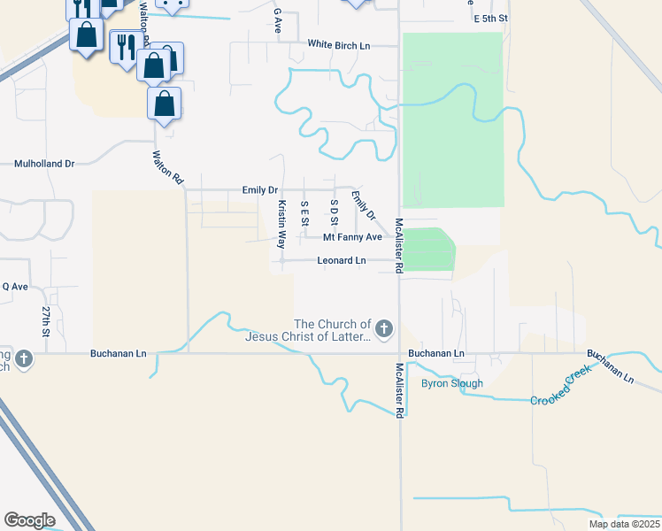 map of restaurants, bars, coffee shops, grocery stores, and more near 10207 Leonard Lane in Island City