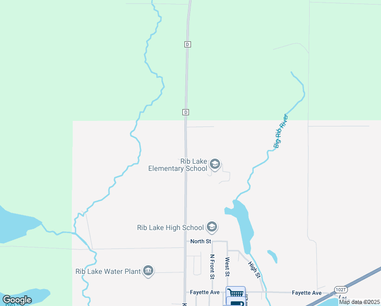 map of restaurants, bars, coffee shops, grocery stores, and more near 1239 Kennedy Street in Rib Lake