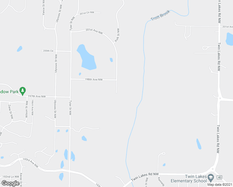 map of restaurants, bars, coffee shops, grocery stores, and more near 19799 Polk Street Northwest in Elk River