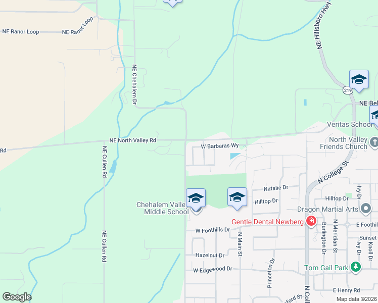 map of restaurants, bars, coffee shops, grocery stores, and more near 3949 North Grace Drive in Newberg