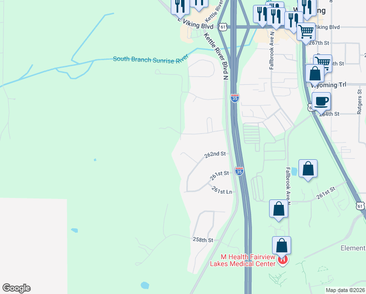 map of restaurants, bars, coffee shops, grocery stores, and more near 26180 Emerald Avenue in Wyoming