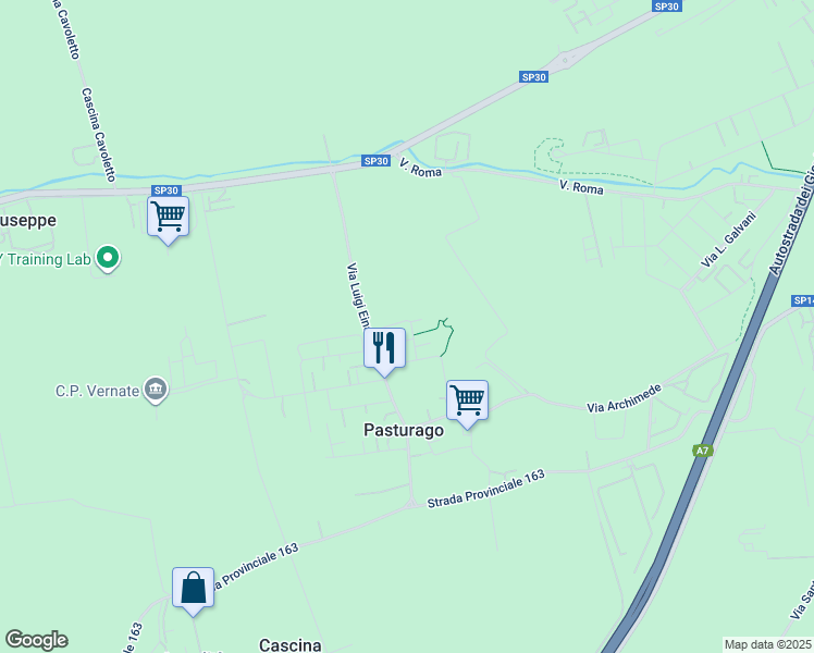 map of restaurants, bars, coffee shops, grocery stores, and more near 15A Via G. Ambrosoli in Città metropolitana di Milano