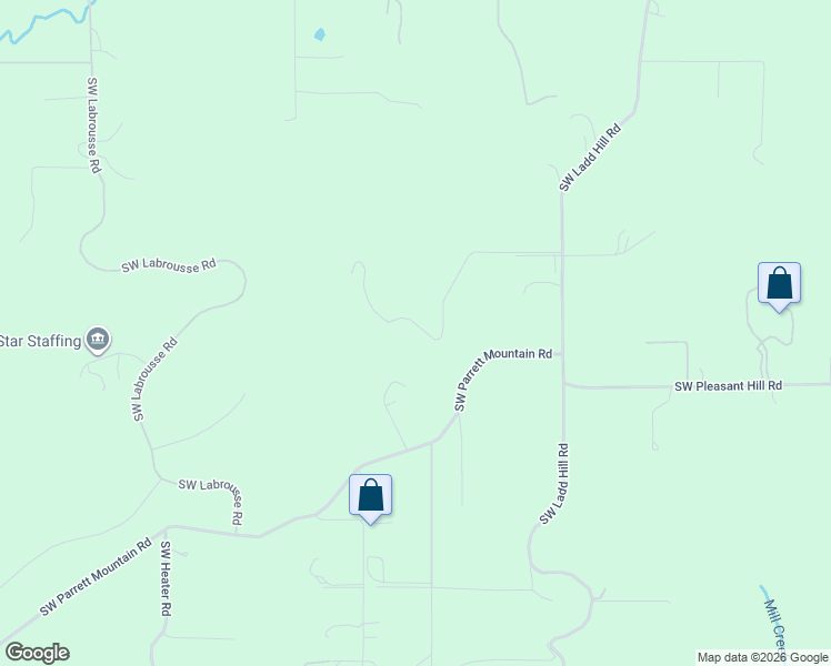 map of restaurants, bars, coffee shops, grocery stores, and more near 16997 Southwest Parrett Mountain Road in Sherwood