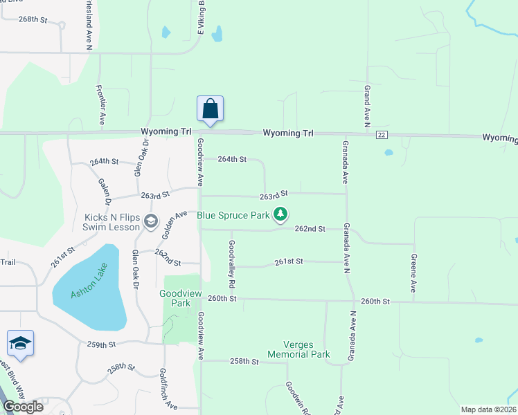 map of restaurants, bars, coffee shops, grocery stores, and more near 6483 263rd St in Wyoming