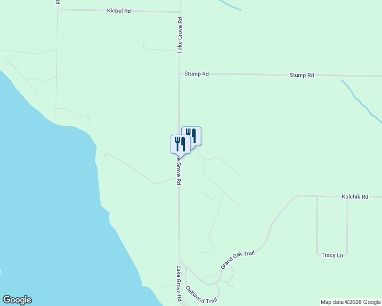 map of restaurants, bars, coffee shops, grocery stores, and more near 3301 Lake Grove Road in Petoskey