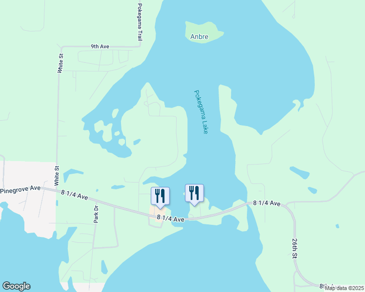 map of restaurants, bars, coffee shops, grocery stores, and more near 871 25 3/8 Street in Chetek