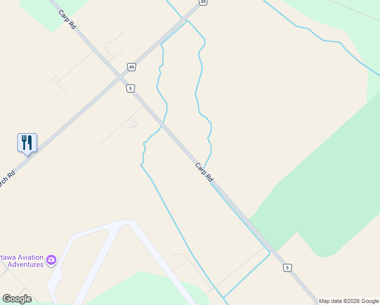 map of restaurants, bars, coffee shops, grocery stores, and more near 3390 Carp Road in Ottawa