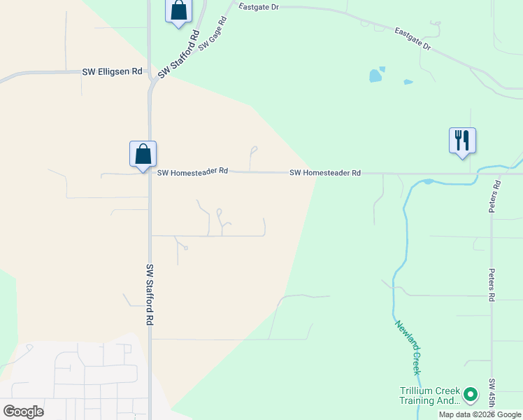 map of restaurants, bars, coffee shops, grocery stores, and more near 5911 Southwest Briar Patch Lane in Wilsonville
