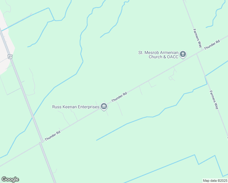 map of restaurants, bars, coffee shops, grocery stores, and more near 4853 Thunder Road in Ottawa