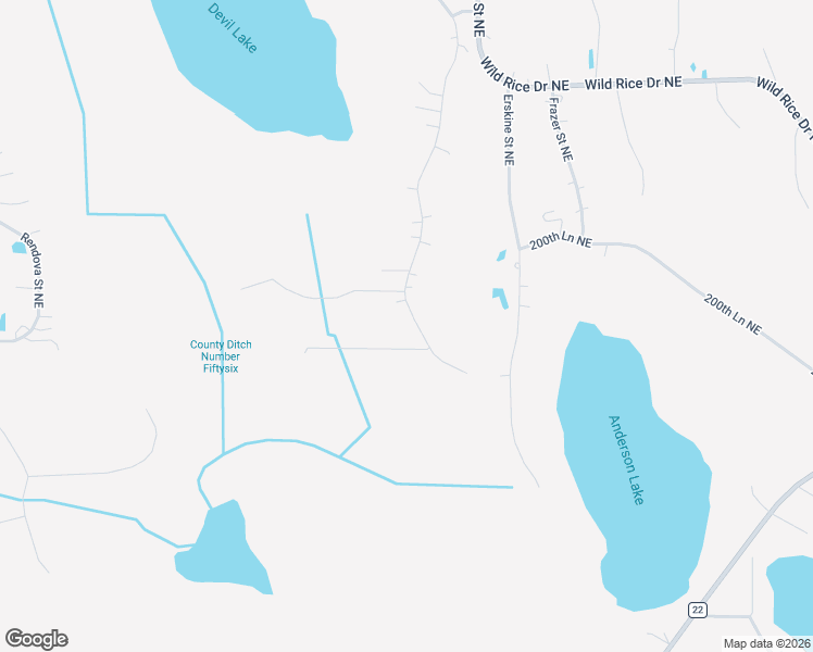 map of restaurants, bars, coffee shops, grocery stores, and more near 19995 Austin Street Northeast in East Bethel