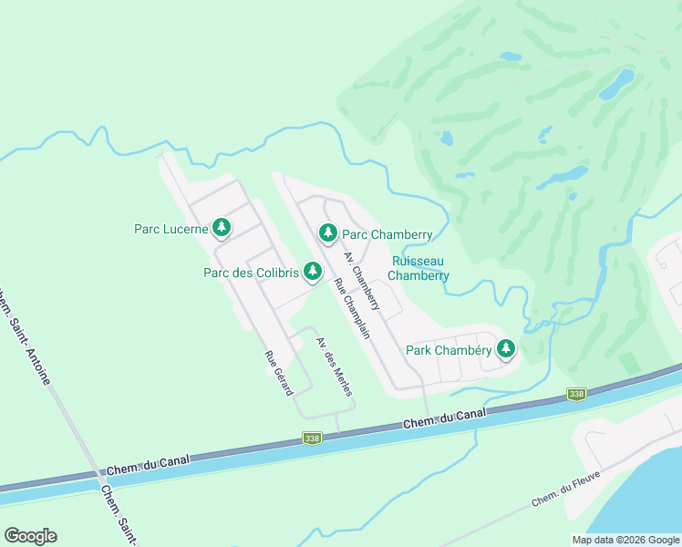 map of restaurants, bars, coffee shops, grocery stores, and more near 158 Rue Champlain in Les Cèdres