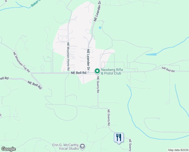 map of restaurants, bars, coffee shops, grocery stores, and more near 15465 Northeast Quarry Road in Newberg