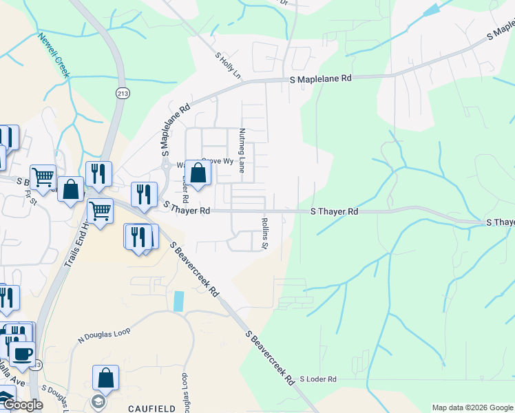 map of restaurants, bars, coffee shops, grocery stores, and more near 14687 South Thayer Road in Oregon City