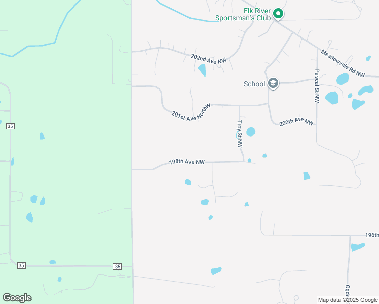 map of restaurants, bars, coffee shops, grocery stores, and more near 14211 198th Avenue Northwest in Elk River