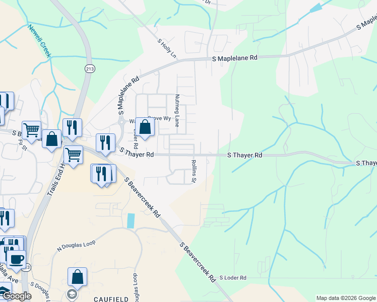 map of restaurants, bars, coffee shops, grocery stores, and more near 14687 South Thayer Road in Oregon City
