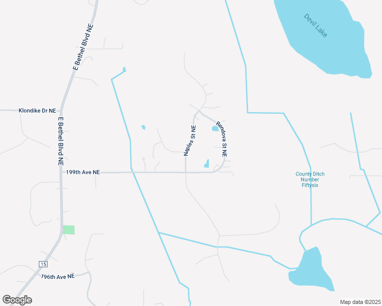 map of restaurants, bars, coffee shops, grocery stores, and more near 19979 Naples Street Northeast in East Bethel