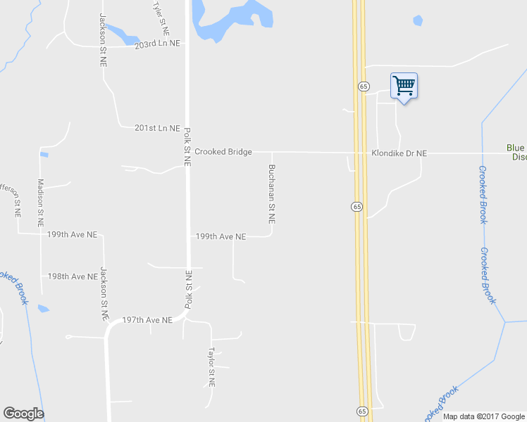 map of restaurants, bars, coffee shops, grocery stores, and more near 19942 Buchanan Street Northeast in East Bethel